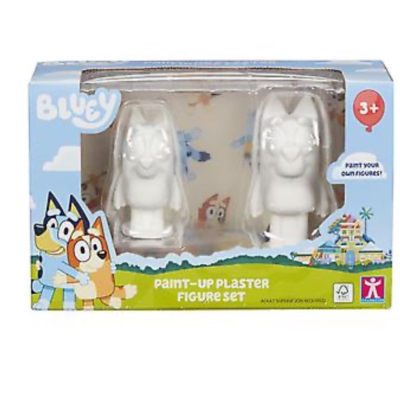 Bluey Other - Bluey & Bingo Paint-Up Plaster Figure set